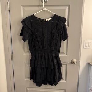 LoveShackFancy Natasha Heritage Mini Dress in Black